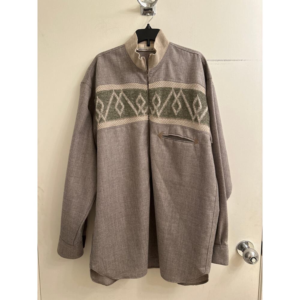 Umberto Bilancioni Italy 100% Wool Sweater Jacket Size 50 Vintage Quiet Luxury‎